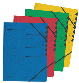 herlitz trieur easyorga, A4, carton, 7 compartiments, bleu