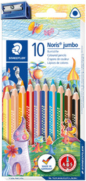 STAEDTLER Crayons de couleur Noris Club jumbo étui carton de 10
