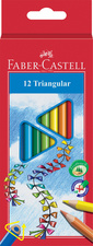 FABER-CASTELL crayons de couleur triangulaire étui carton de 12
