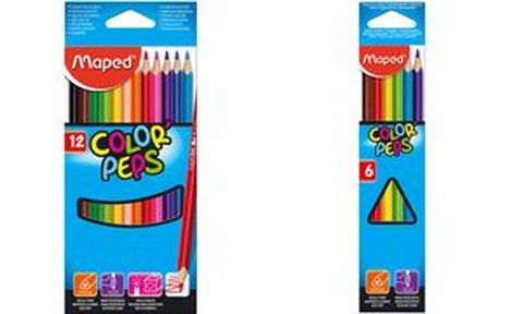 Maped crayons couleur COLOR'PEPS triangulaires, étui de 12