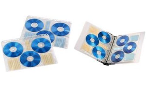 hama Pochette CD/DVD, format A4, pour 6 CD, tranparent/blanc