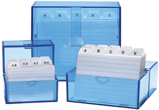 WEDO Boîte à fiches A8 paysage bleu transparent