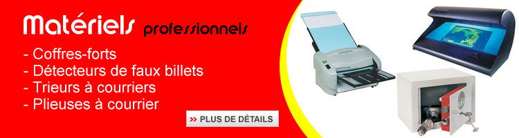 Mat�riels pour entreprise, coffre fort, trieur � courrier, plieuse � courriers