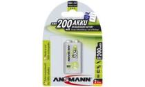 ANSMANN accus NiMH maxE rechargeables, 9V-Bloc, 200mAh      