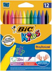 BIC Crayon de cire Plastidecor, étui de 12