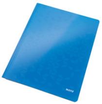 LEITZ Chemise à lamelle WOW A4 carton bleu métallisé