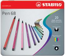 STABILO stylo feutre Pen 68 boite métal de 30