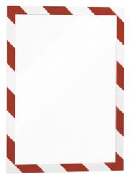 DURABLE cadre magnétique DURAFRAME SECURITY A4 rouge/blanc