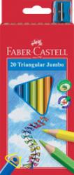 FABER-CASTELL Crayons de couleur Jumbo triangulaire étui carton de 20