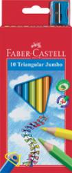 FABER-CASTELL Crayons de couleur Jumbo triangulaire étui carton de 10