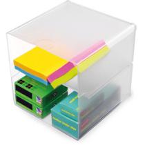 DEFLECTO Boîte de rangement Cube 2 casiers cristal