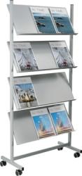 helit porte-brochures étagère avec socle en acier, 12 x A4