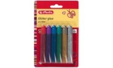 herlitz Colle Glitter, tubes assortis, contenu: 6 x 10 ml