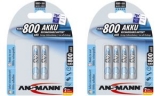 ANSMANN accu NiMH maxE, Micro (AAA) 800mAh, Blister de 2