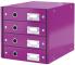 LEITZ Module de classement Click & Store WOW 4 tiroirs, violet