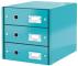 LEITZ Module de classement Click & Store WOW 3 tiroirs, bleu glacé